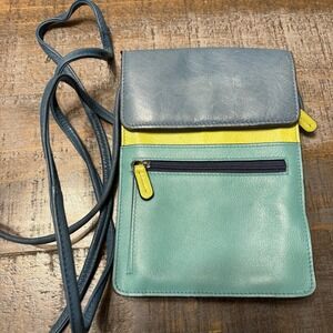 ili New York Small Organizer On A String Crossbody Brights Leather Purse RFID